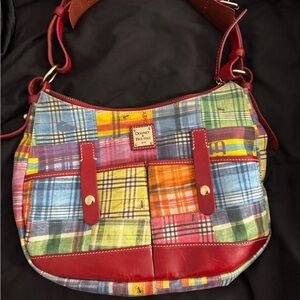 SOLD Dooney & Bourke Colorful Plaid Shoulder Bag